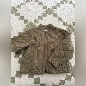 Z Supply Kids Quilted Puffer Jacket in Tan